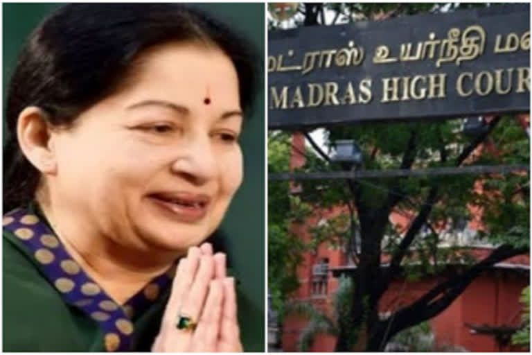 Jayalalithaa residence  Chennai High Court  Edappadi K. Palaniswami  convert Jayalalithaa residence into memorial  ചെന്നൈ  ജെ. ജയലളിത  അന്തരിച്ച മുൻ മുഖ്യമന്ത്രി ജെ. ജയലളിത  വേദനിലയം  ചെന്നൈ ഹൈക്കോടതി ഉത്തരവ്  എഡിഎംകെ  അനധികൃത സ്വത്ത് സമ്പാദനക്കേസ്