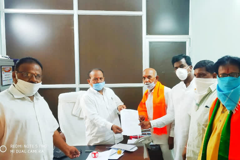 bjp leaders issue petition to nirmal collector