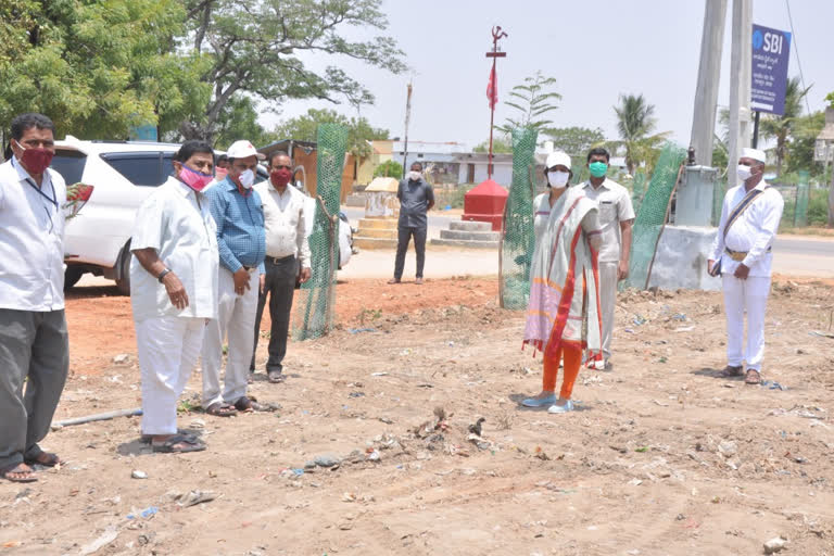 District Officers review the Farmer Awareness Seminar arrangements in Narayanapeta