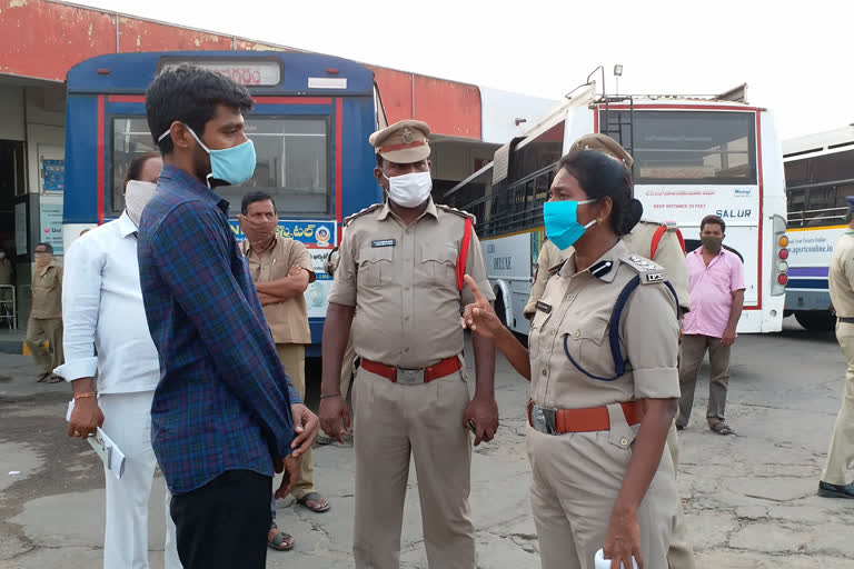 vizayanagaram sp visit rtc complex