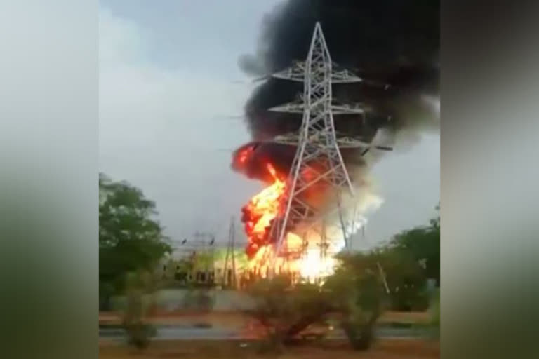 Nalgonda in Telangana  electricity substation in nalgonda  Fire breaks out at electricity substation  Telangana fire incident  Fire breaks out at electricity substation  Fire breaks out at Nalgonda