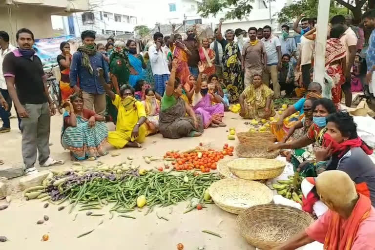 The tension in the Chodorum farmer's bazaar vizag district