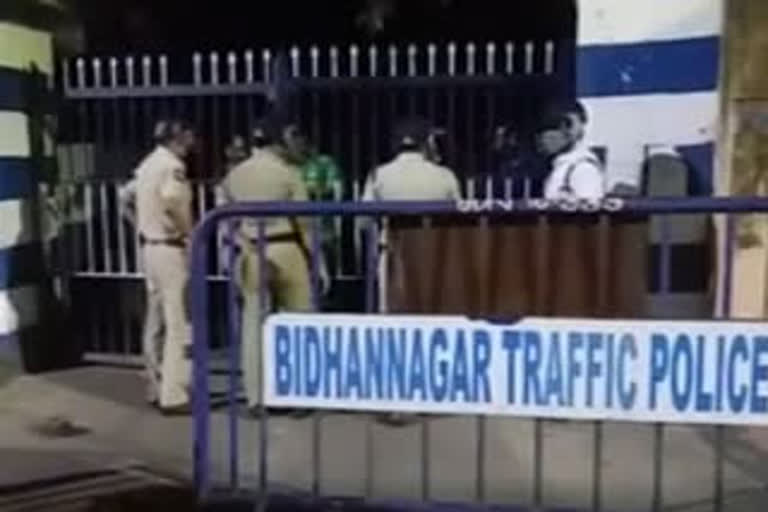 Kolkata Police personnel protests at Saltlake