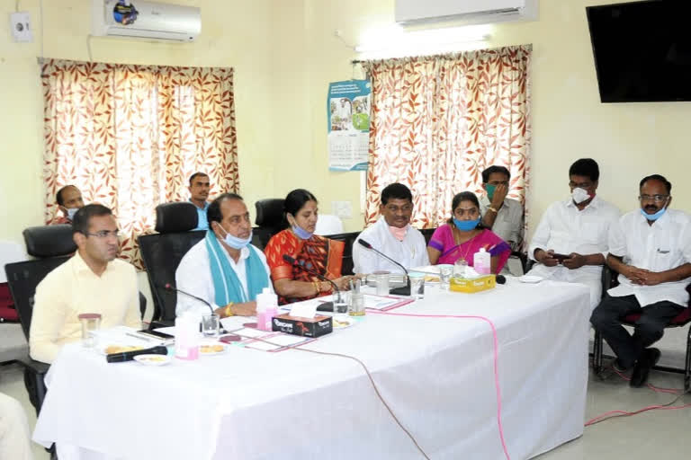 Minister for Irrigation Officers and Contractors in Nirmal District Collectorate