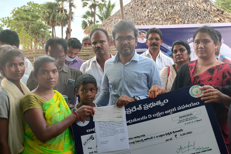 mla nagulapalli dhanalaxmi distributed checks