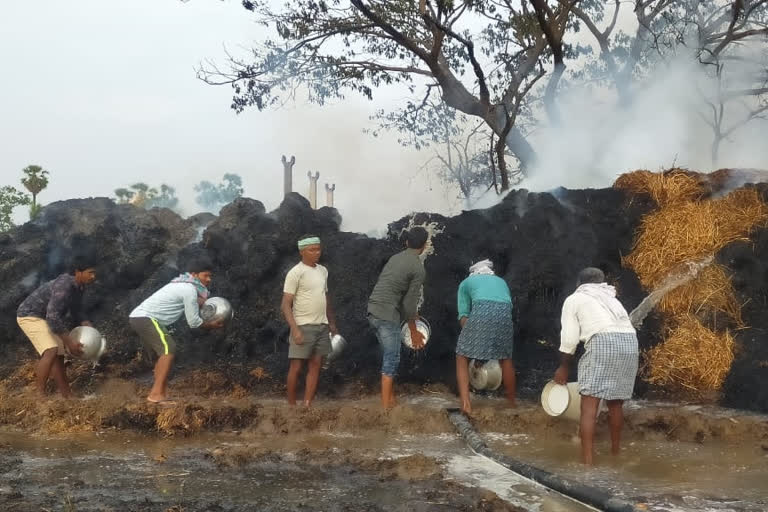 The blazing grass fires in lakkavaram west godavari district