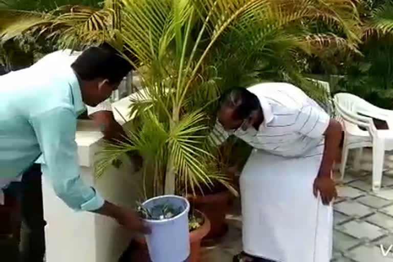 council chairman gutta sukhender reddy cleaning his home in nalgonda