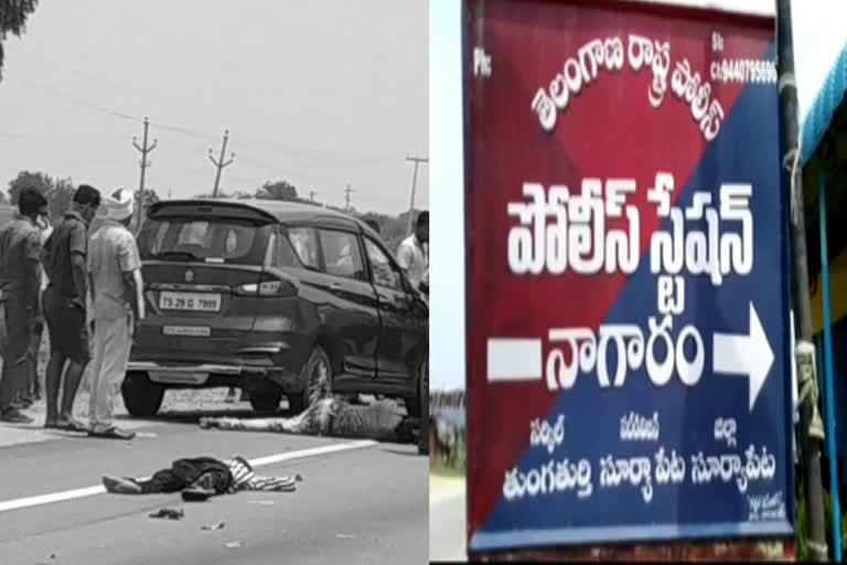 Road accident at Phanigiri Stage in Suryapet district