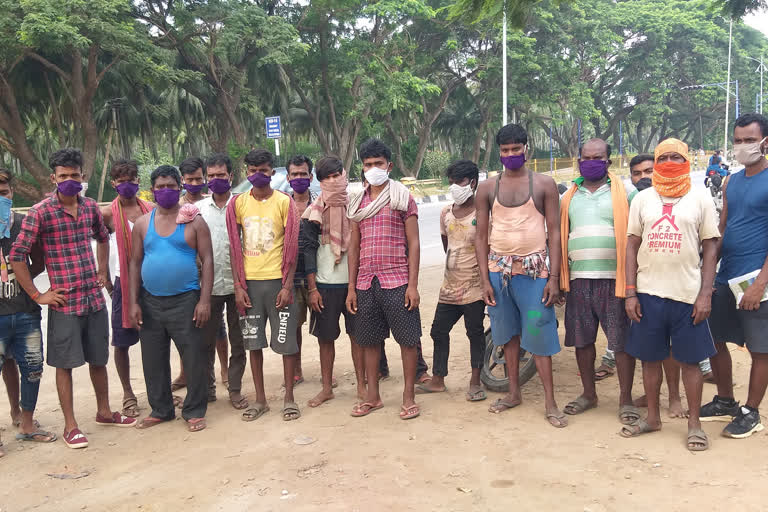 samalochana   bhasha charitable  trust assistance to bihar  migrant laborers in anakapalli