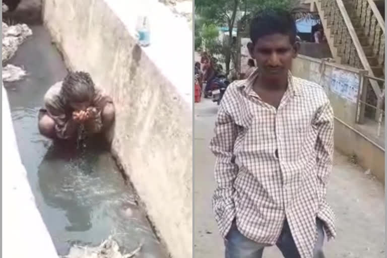 SI vasu helpe to insane man at Balabhadrapuram, Bikkavolu Mandalam, East Godavari District