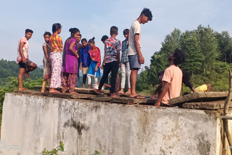 water tank clean by villagers in paderu vizag district