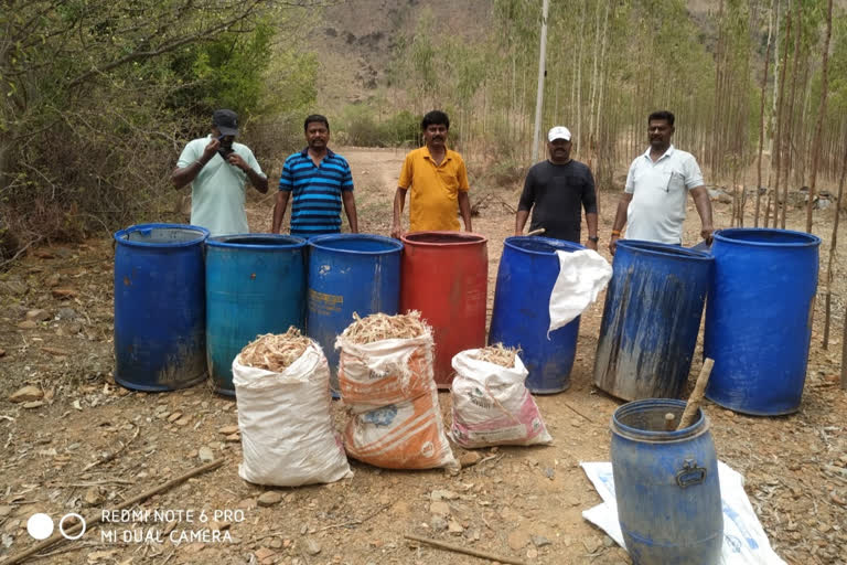 Police raids on alcohol  manufacturing plants in Prakasam district