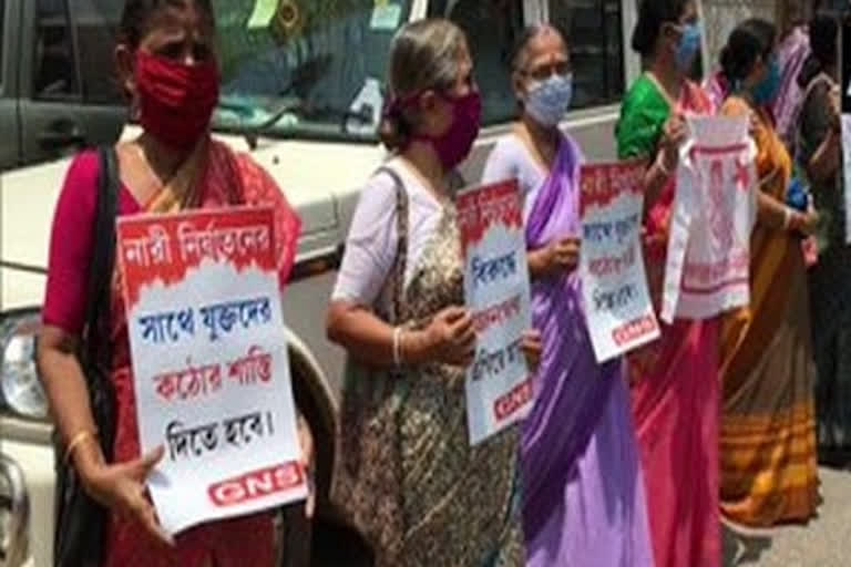 Activists in Agartala protest against rise in atrocities against women