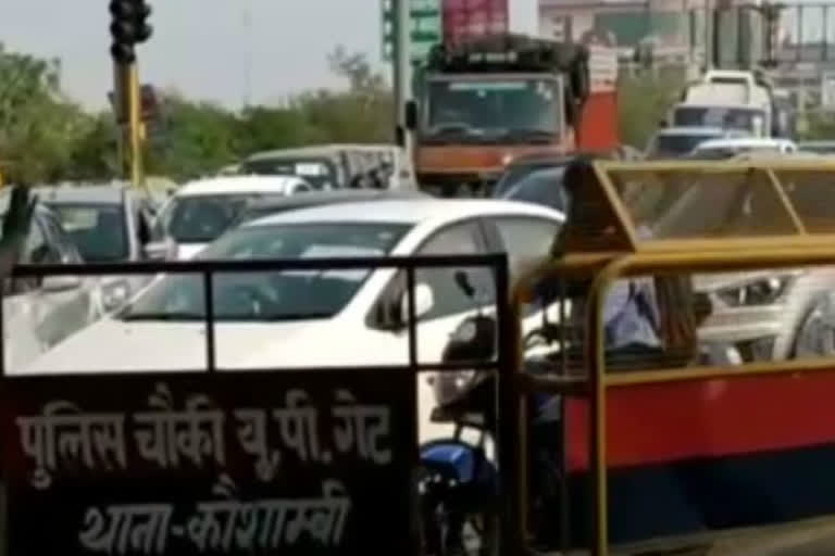 huge traffic seen at delhi ghaziabad border as border sealed by administration