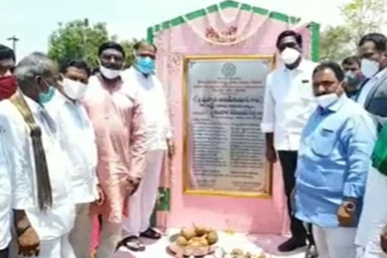 minister puvvada ajay laid foundation for rythu vedika building in khammam district