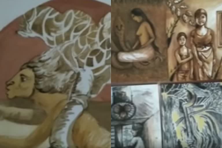 sale of drawings to overcome crises  ചിത്രങ്ങൾ വിൽപനയ്‌ക്ക്  'ചാർക്കോൾ'' കൂട്ടായ്‌മ  മലപ്പുറം വാർത്ത  'Charcoal