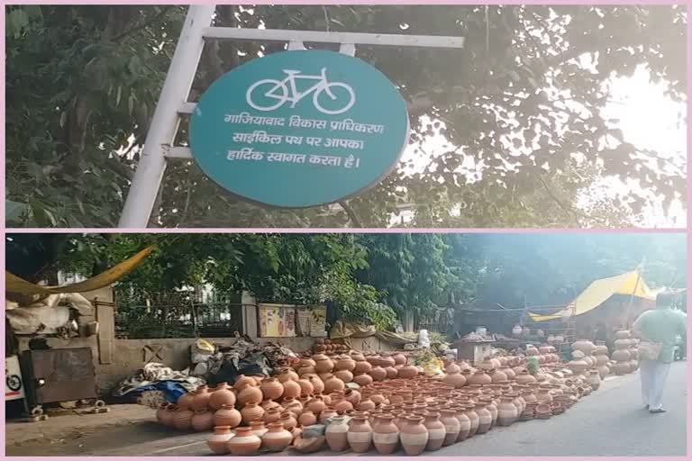 World Cycle Day: Shops on cycling tracks in Indirapuram Ghaziabad