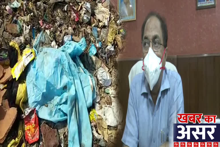 PPE kit found in garbage in ghaziabad etv bharat impact story