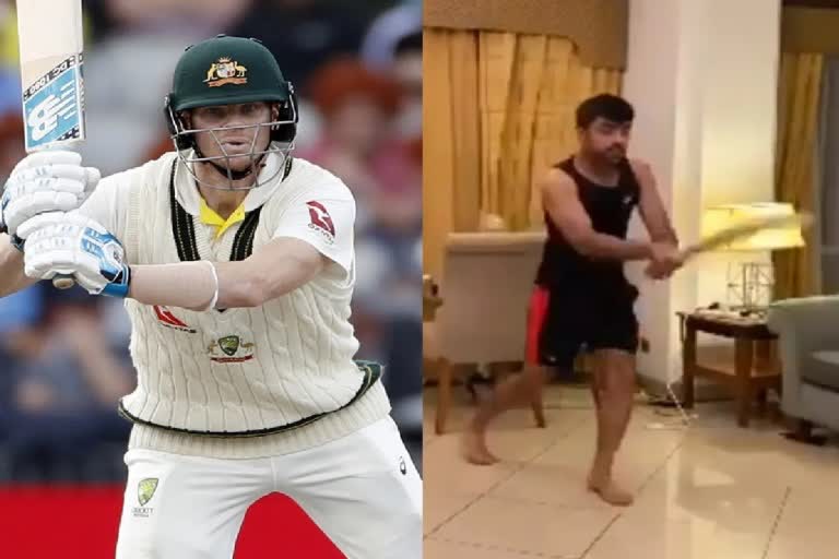 WATCH: Rashid Khan's hilarious imitation of Steve Smith's batting style