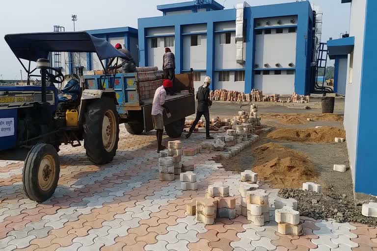 Construction work started in multi model port at Sahibganj