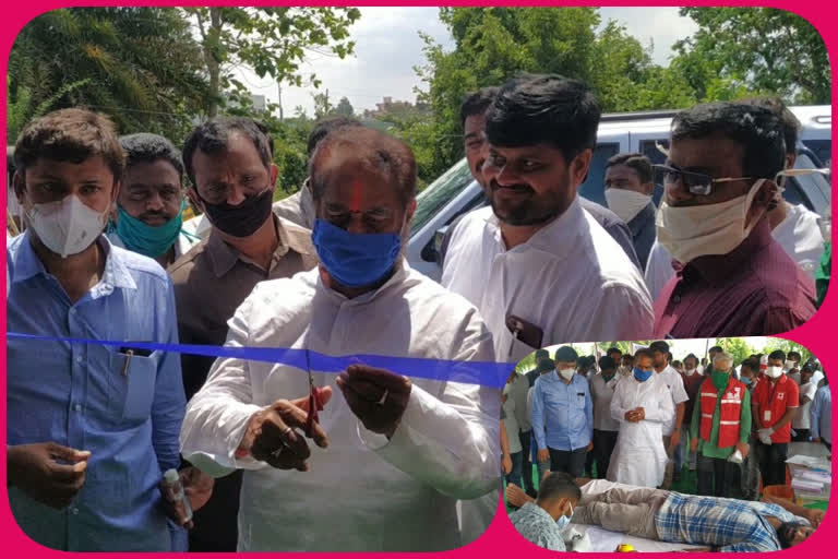 Tammineni Sitaram Opening a blood donation camp at Amadalavalasa in Srimadakulam District