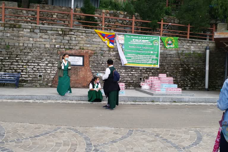 Tibetan community celebrated Buddha Purnima by social work