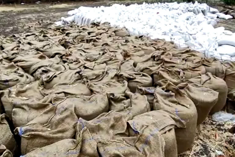 Thousands of quintals of wheat kept at procurement centers drenched due to rain in sagar