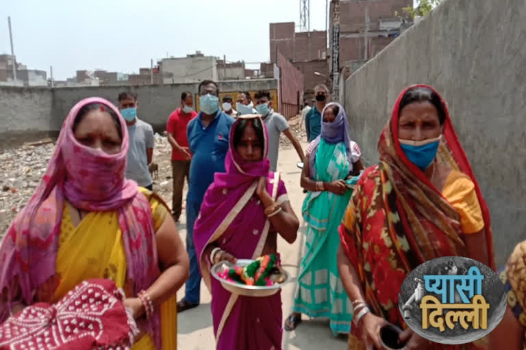 water crisis in pandey enclave kirari assembly delhi