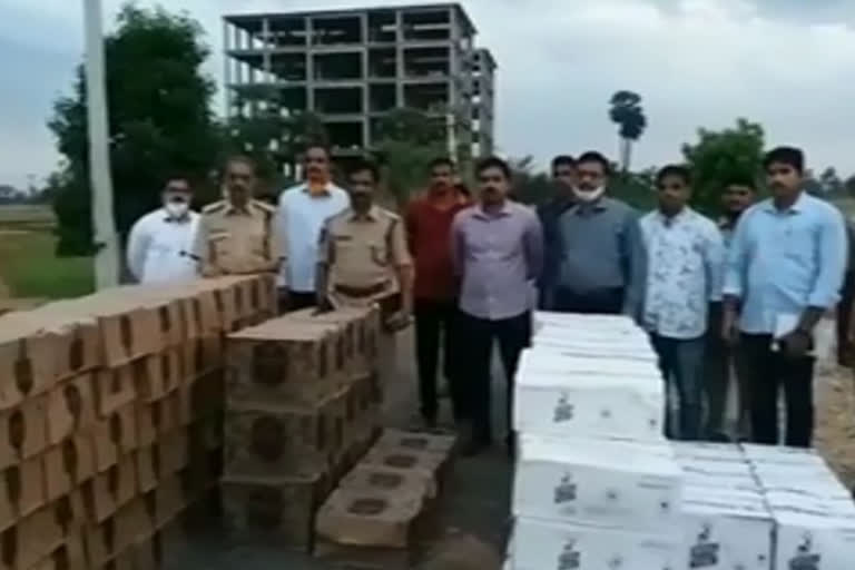 illegal liquor seized in manthena krishna district