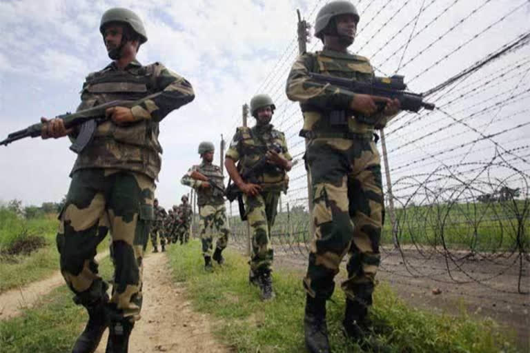 J-K's Kathua news  Pakistani troops news  International Border in Kathua  Karol Matrai and Chandwa  Border Security Force news  Jammu and Kashmir news  भारत पाकिस्तान सीमावाद  भारत पाकिस्तान शस्त्रसंधी उल्लंघन  भारत पाकिस्तान समस्या