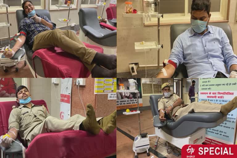 lucknow police employees donated blood