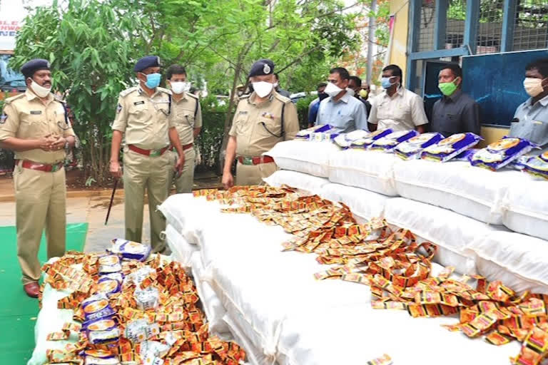 Rs. 27 lakh value of gutka packets seized by vijayawada police in krishna district