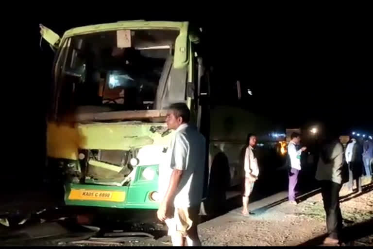 bus accident at rangarao banjara in khammam district