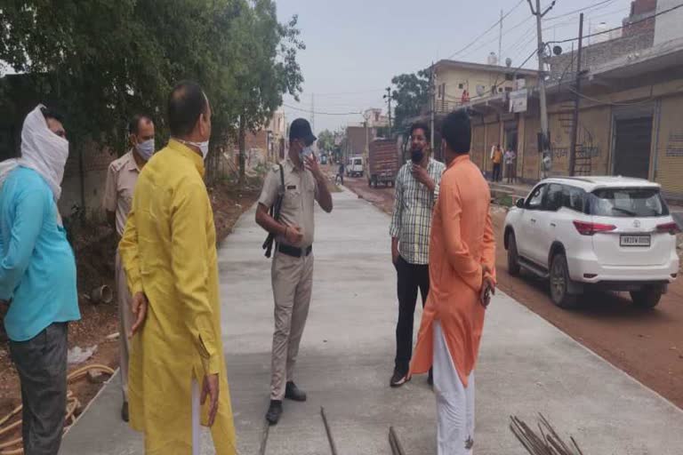 mla mohan lal badoli inspected the under construction jathedi road sonipat