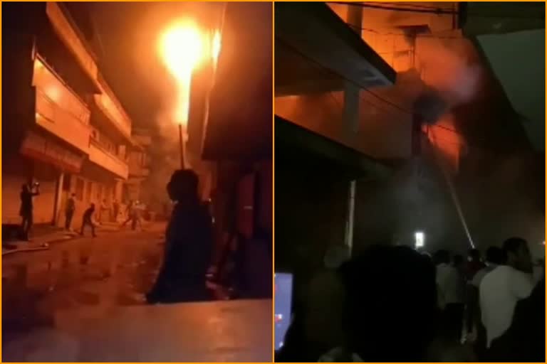 Fire brigade got control over fire, Shoe shop caught fire