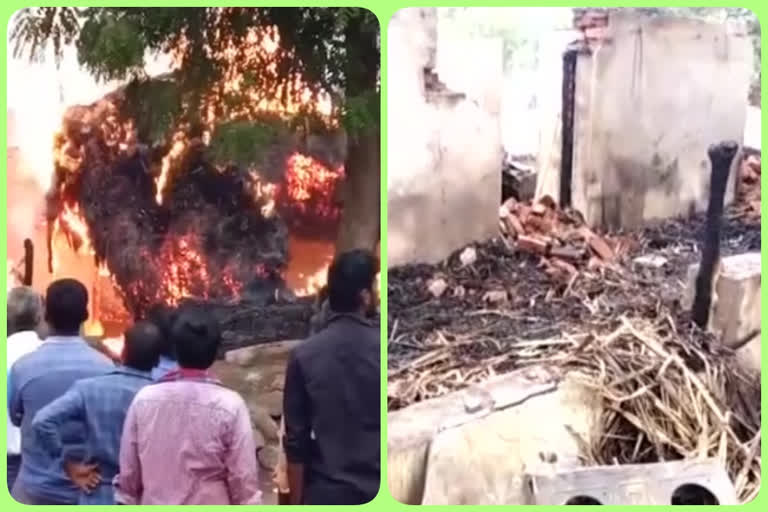 houses and hotel burnt in  Gas cylinder blast at rangannagudem in krishna district