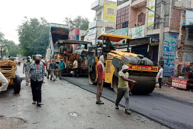 Work on the road connecting Gannau