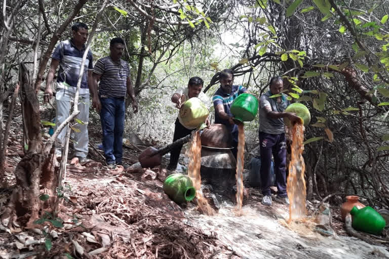 Police attack on Wine manufacturing plants in Kadapa