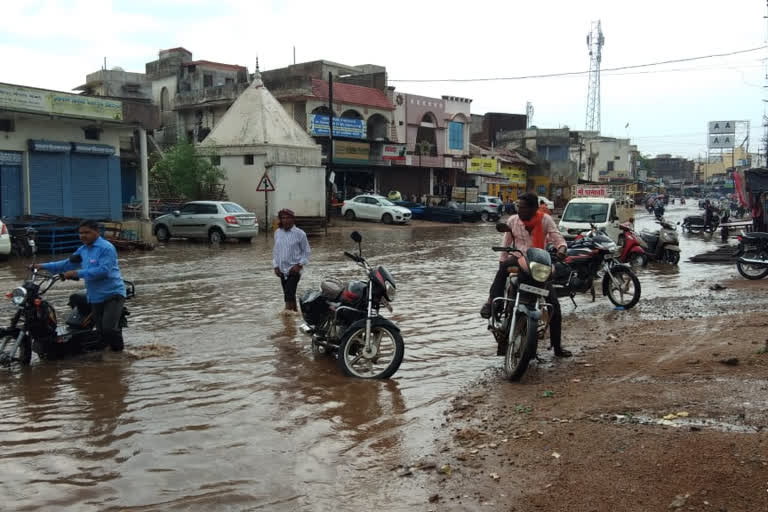 State highway filled with dirty water