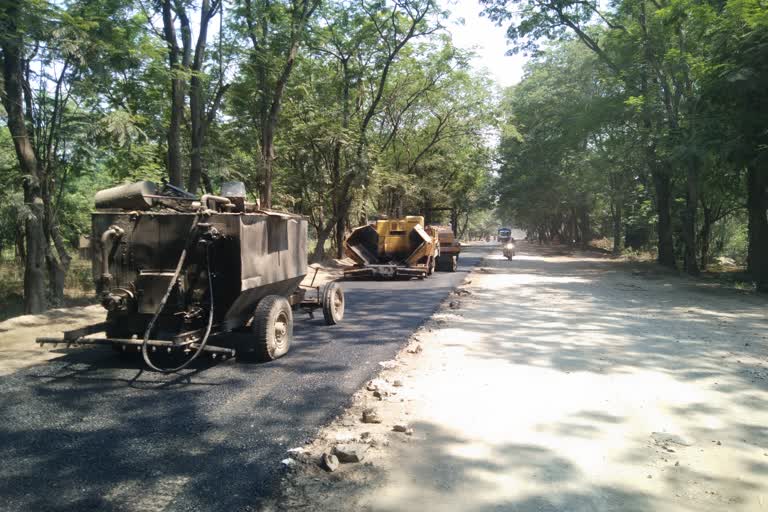 Repair of road damaged by rain starts