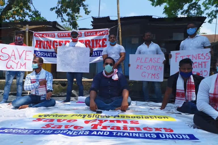 Hunger strick at Jorhat demanding permission to re open the Gym centre