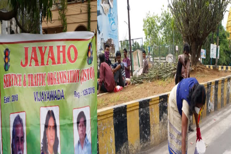 volunteers colored for speed breakers