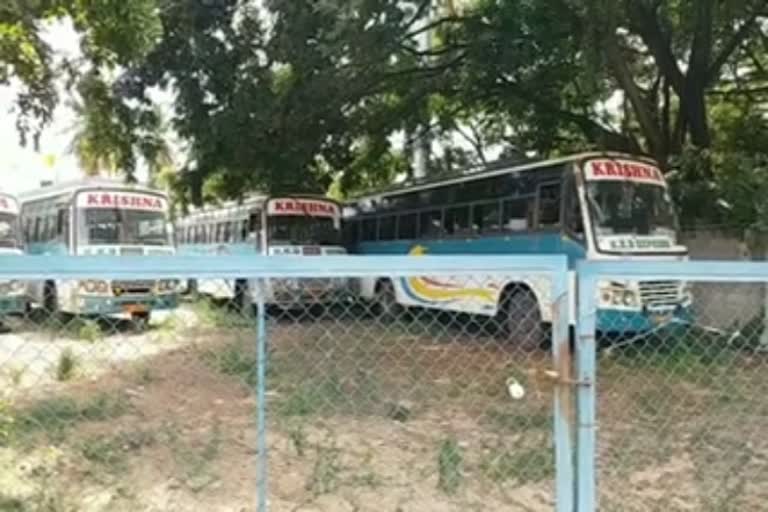 covid-19 affect; private bus owners facing problems in shimoga district