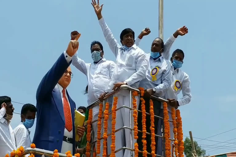 Vinod Kumar unveils Ambedkar statue in rajanna sirisilla district