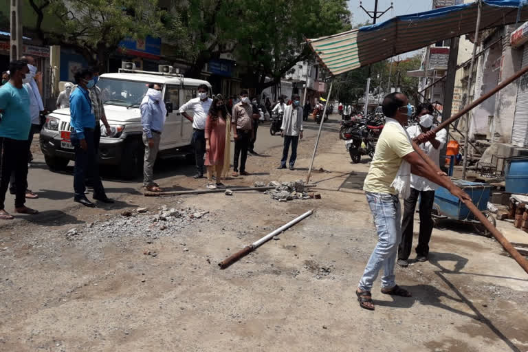 administration taken strict action against encroachment in rajgarh