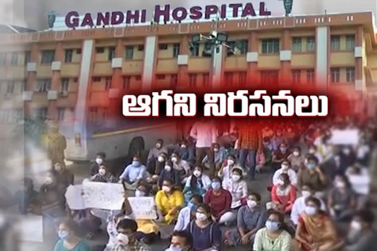 gandhi doctors protest  in telangana