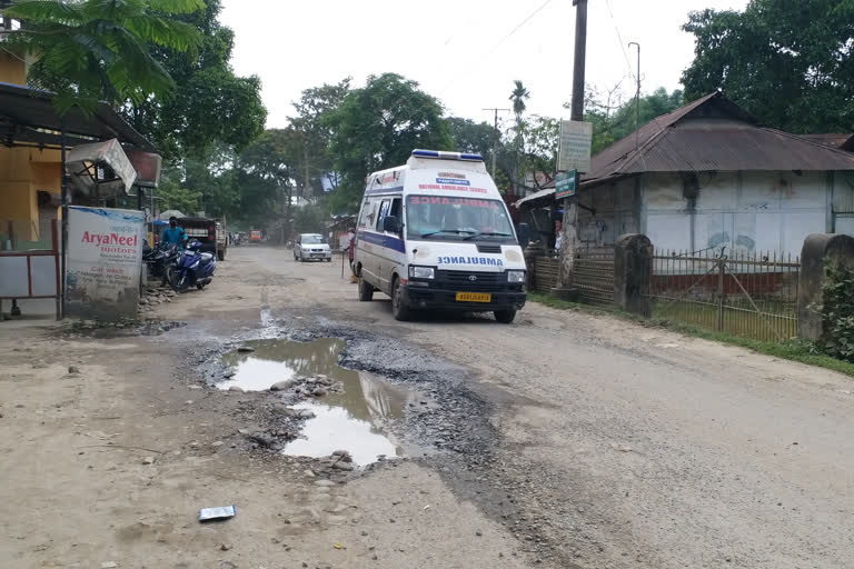 Poor road condition at Golaghat