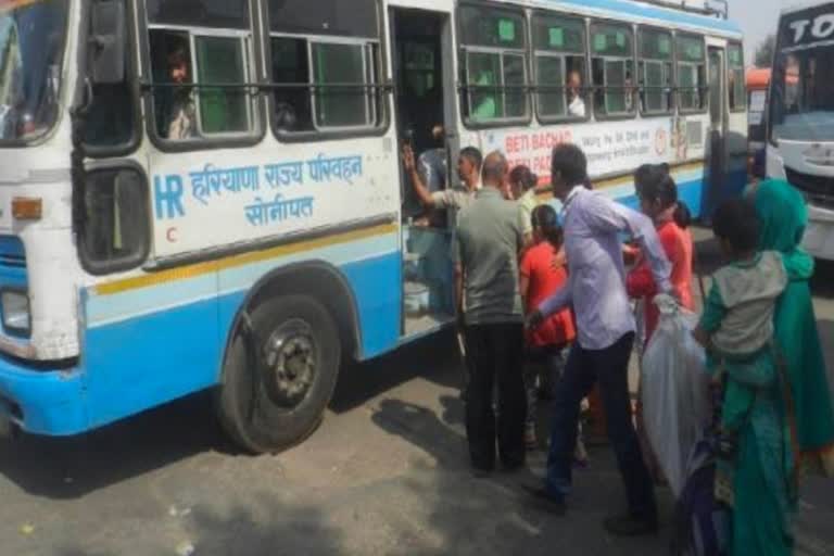 Haryana Roadways bus service started on 8 routes of Sonipat