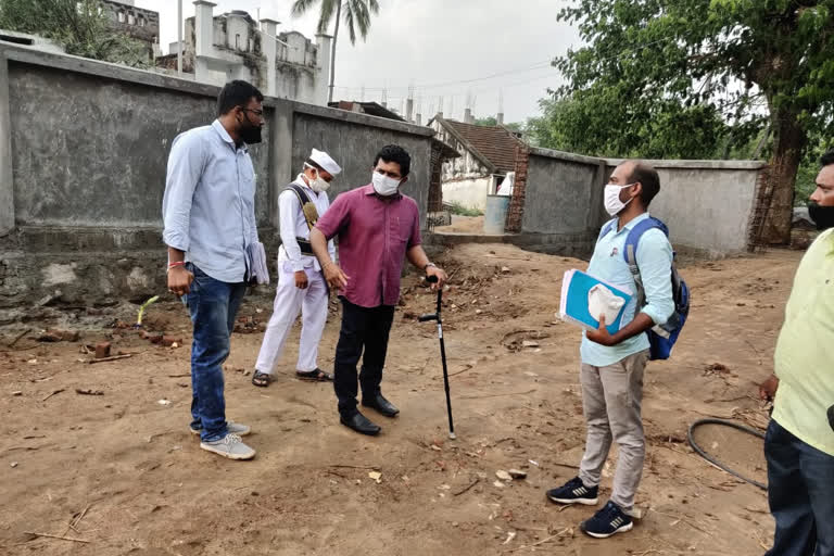 itda po visit ampili village schools to check the work progress of nadu nedu programme