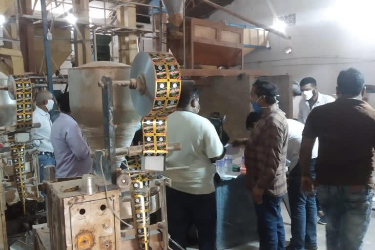 Illegal gutkha factory operating in closed rice mill